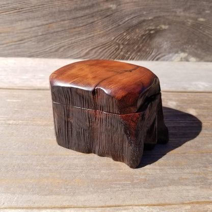 Wood Ring Box Redwood Rustic Handmade California #531 Storage Live Edge Mini Birthday Gift Christmas Gift Mother's Day Gift