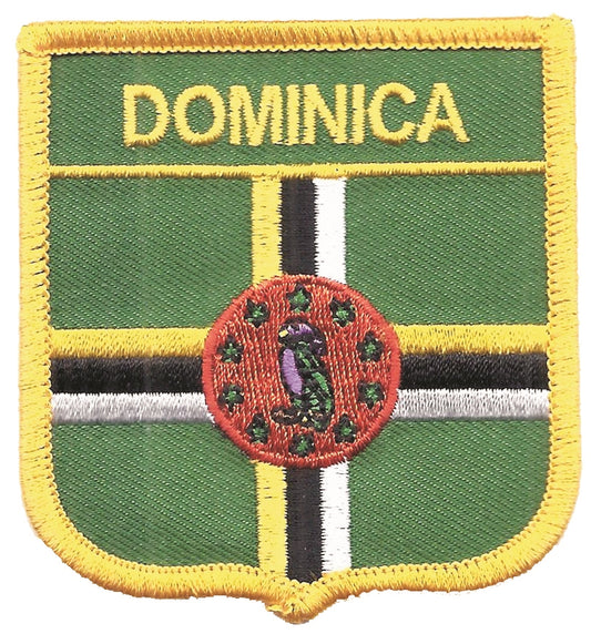 DOMINICA medium flag shield embroidered patch