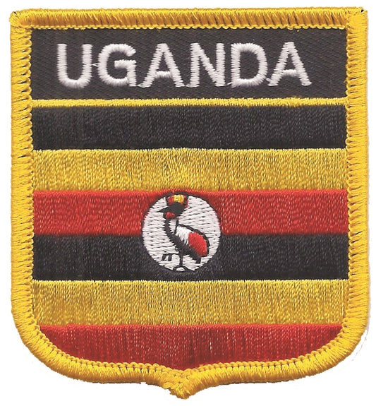 UGANDA medium flag shield souvenir embroidered patch