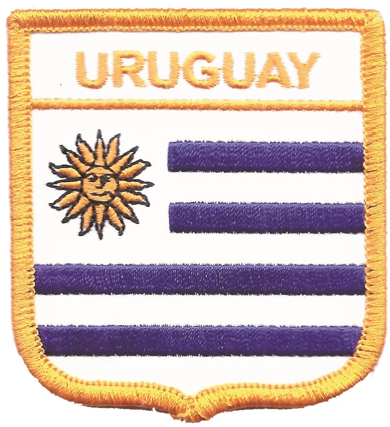 URUGUAY medium flag shield souvenir embroidered patch