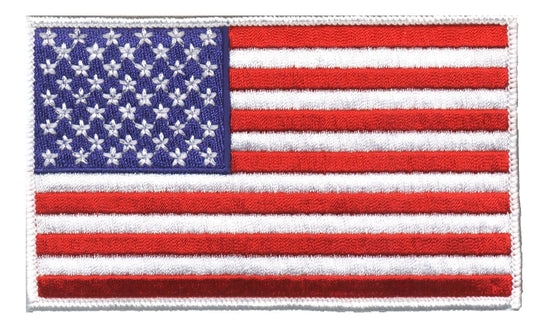 US flag white border embroidered patch for souvenir or uniform