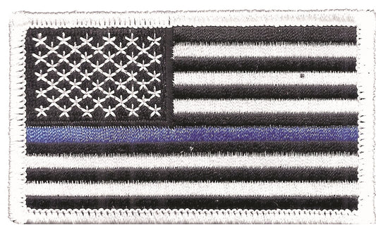 Thin Blue Line US flag embroidered patch for souvenir or uniform