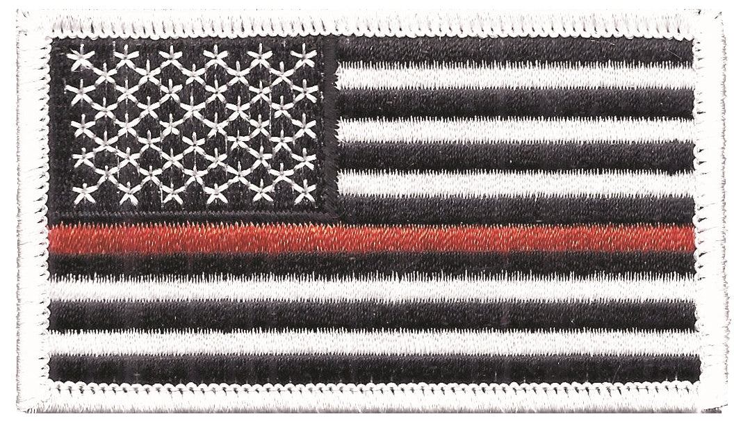 Thin Red Line US flag embroidered patch for souvenir or uniform