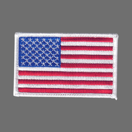 USA Flag Patch White Border 3.5 Inch Wide - 6837W