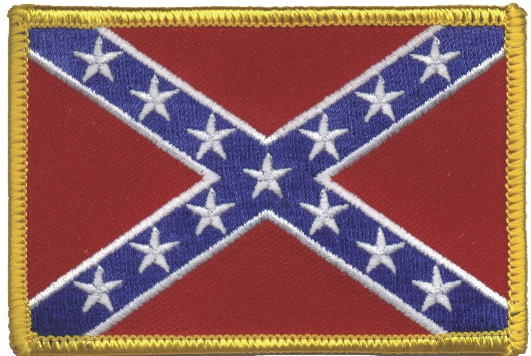 rebel -confederate flag historical, uniform, or souvenir embroidered patch