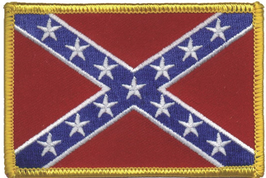 rebel -confederate flag historical, uniform, or souvenir embroidered patch