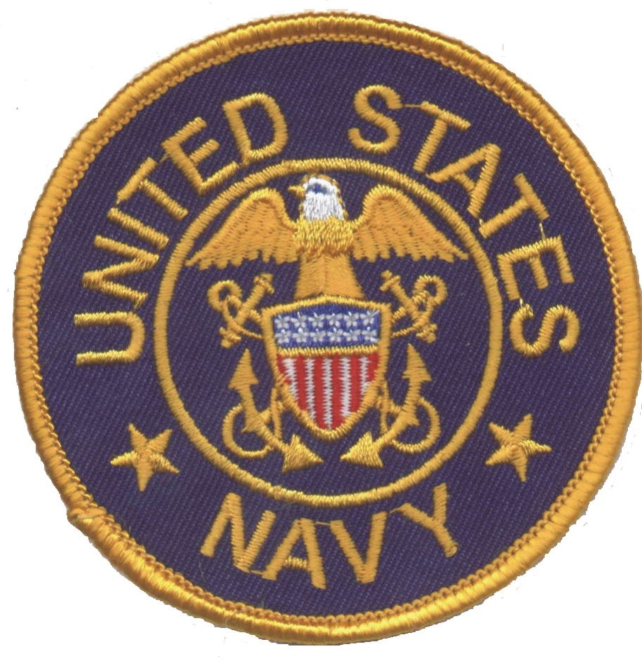 UNITED STATES NAVY on navy blue twill souvenir embroidered patch