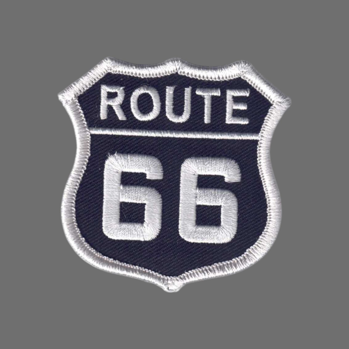 ROUTE 66 Patch White on Black - 6876-01