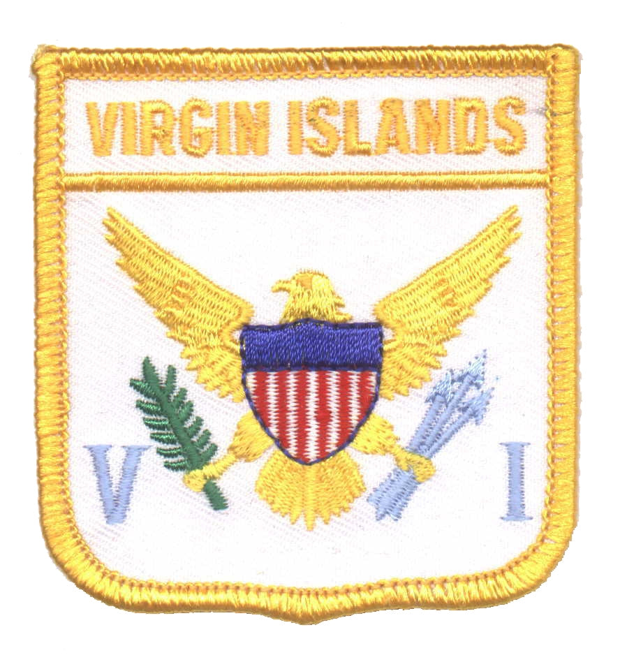 VIRGIN ISLANDS medium flag shield souvenir embroidered patch