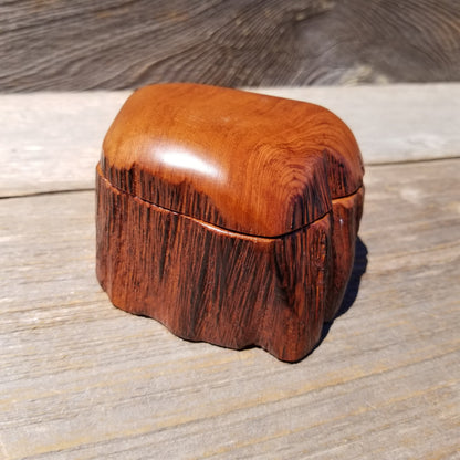 Wood Ring Box Redwood Rustic Handmade California #634 Storage Live Edge Mini Birthday Gift Christmas Gift Mother's Day Gift