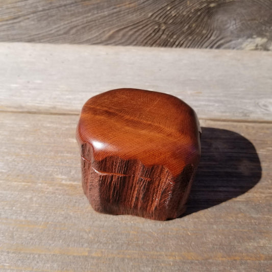 Wood Ring Box Redwood Rustic Handmade California #542 Storage Live Edge Mini Birthday Gift Christmas Gift Mother's Day Gift