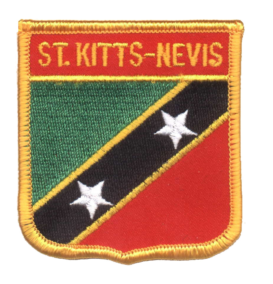 ST KITTS-NEVIS medium flag shield souvenir embroidered patch