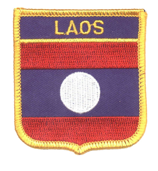 LAOS medium flag shield souvenir embroidered patch