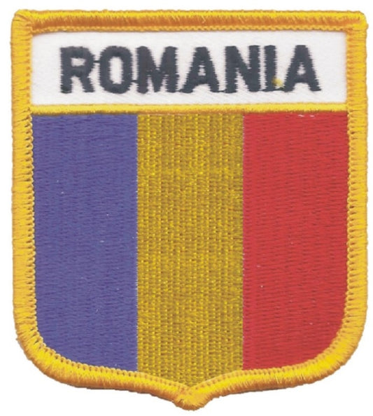 ROMANIA medium flag shield souvenir embroidered patch