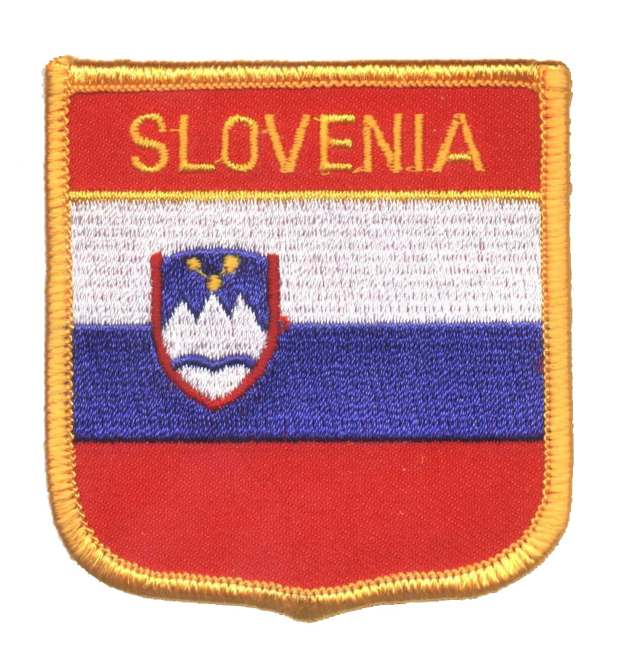 SLOVENIA medium flag shield souvenir embroidered patch