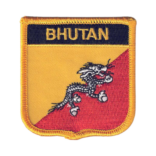 BHUTAN Flag Shield Patch - 7198