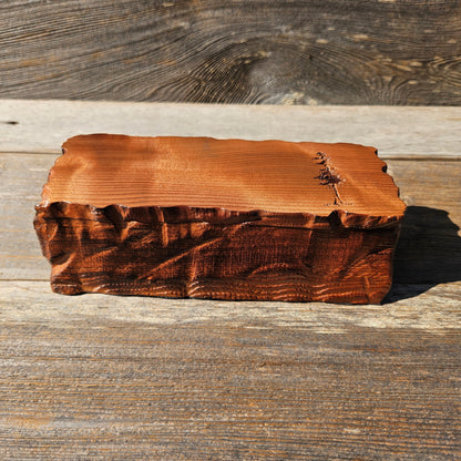 Wood Valet Box Curly Redwood Tree Engraved Rustic Handmade CA Storage #603 Handcrafted Christmas Gift Engagement Gift for Men Jewelry