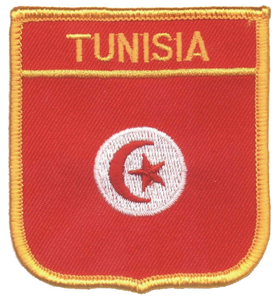 TUNISIA flag shield embroidered patch