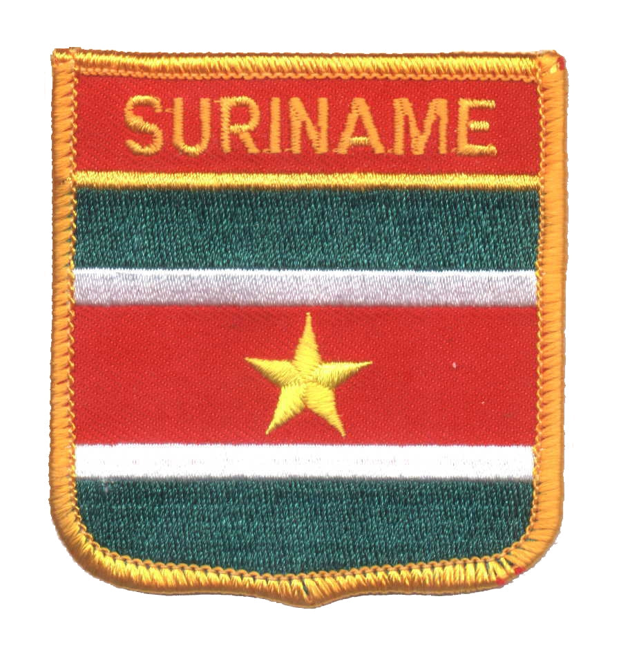 SURINAME medium flag shield souvenir embroidered patch