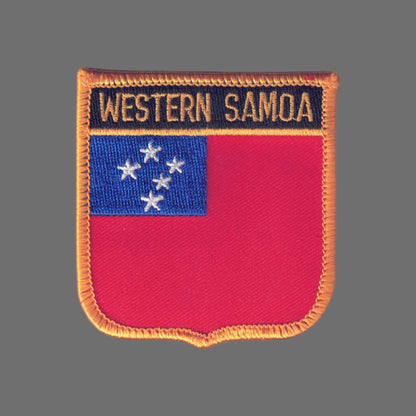 WESTERN SAMOA Flag Shield Patch - 7371