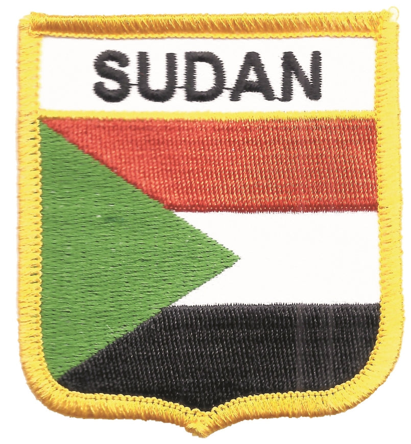 SUDAN medium flag shield embroidered patch.