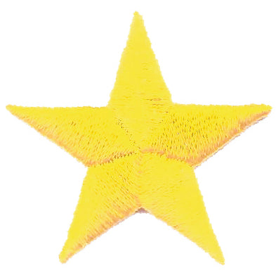 Yellow Gold Embroidered Star Patch 1.25" Iron - 7401-21