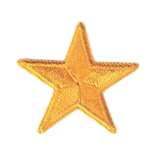 Yellow Gold Embroidered Star Patch 1.25 Inch - 7401-21