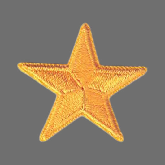 Yellow Gold Embroidered Star Patch 1.25 Inch - 7401-21