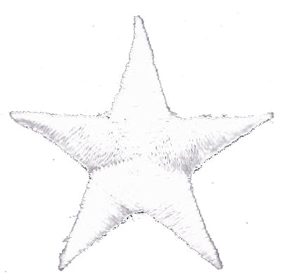 White Embroidered Star Patch 1.25" Iron - 7401-39