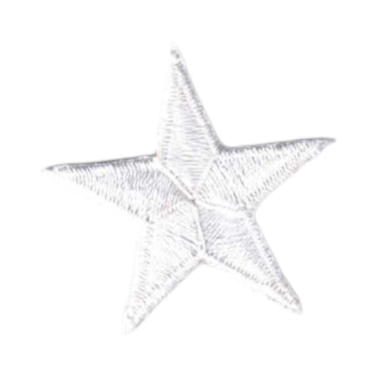 White Embroidered Star Patch 1.25 Inch - 7401-39