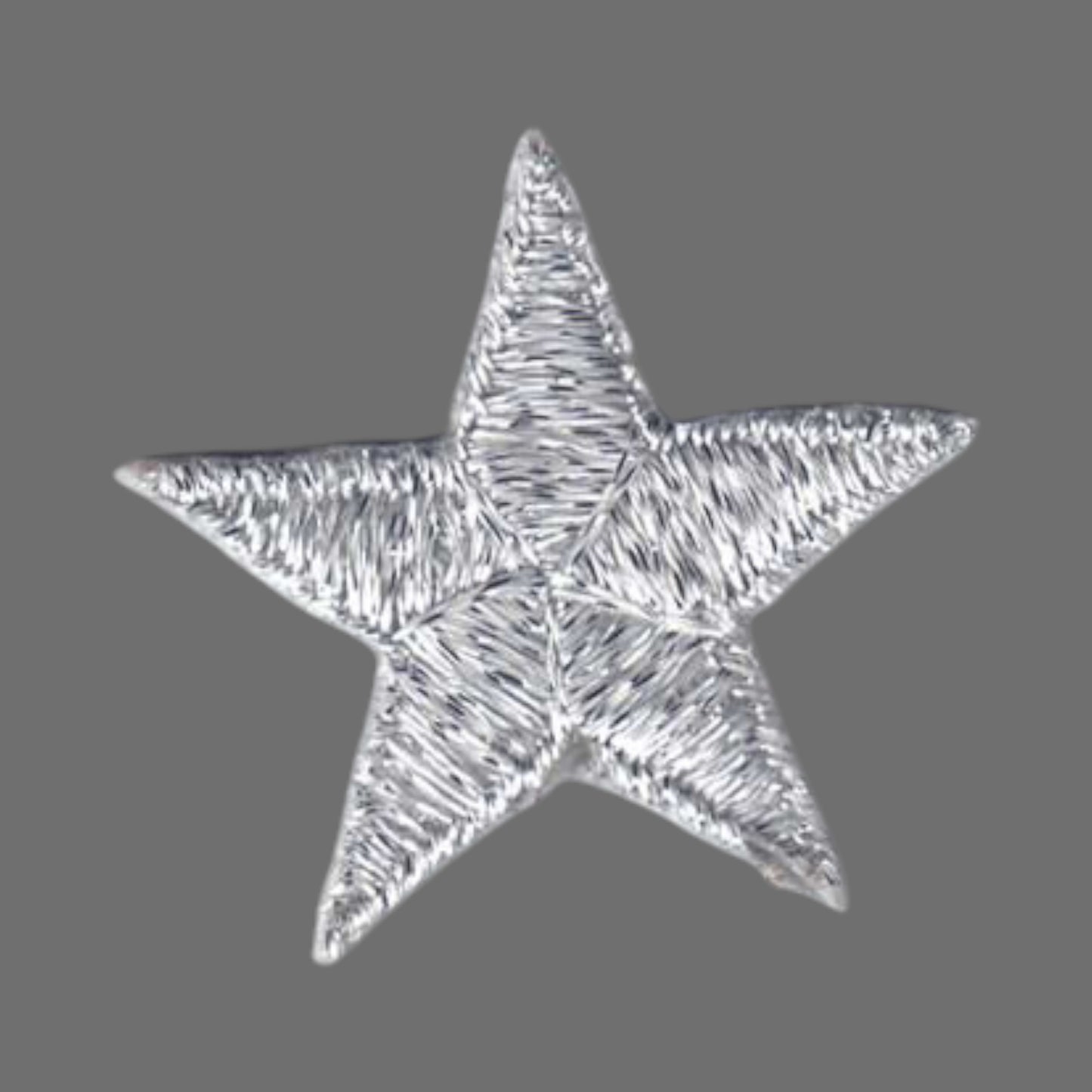 Silver Embroidered Star Patch 1.75 Inch 7402-58M