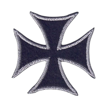Silver Gray Black Maltese Cross Patch - 7439-58/01