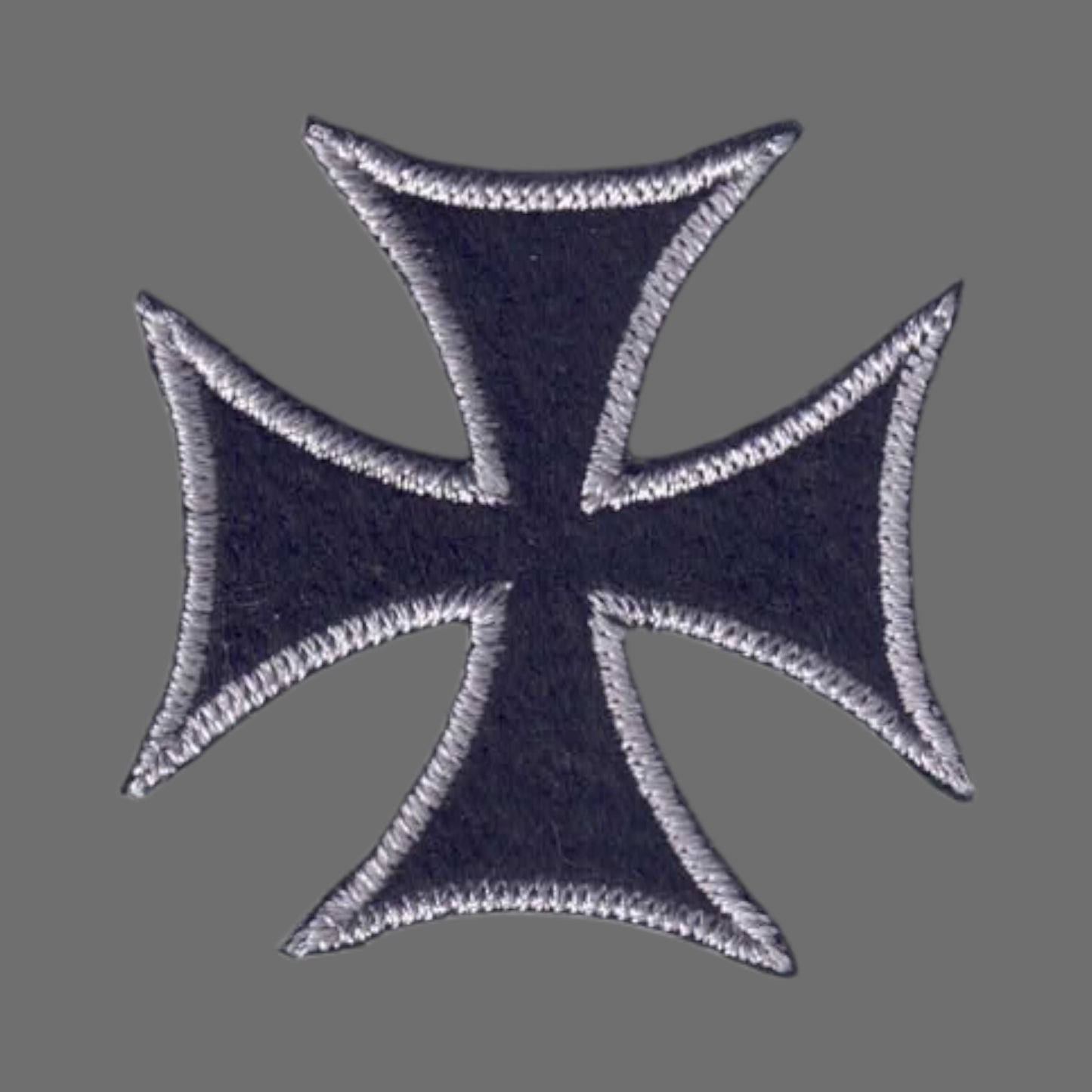 Silver Gray Black Maltese Cross Patch - 7439-58/01