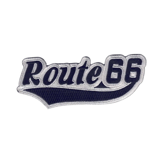 Route 66 Script Text Black Gray Patch - 7467-01/58