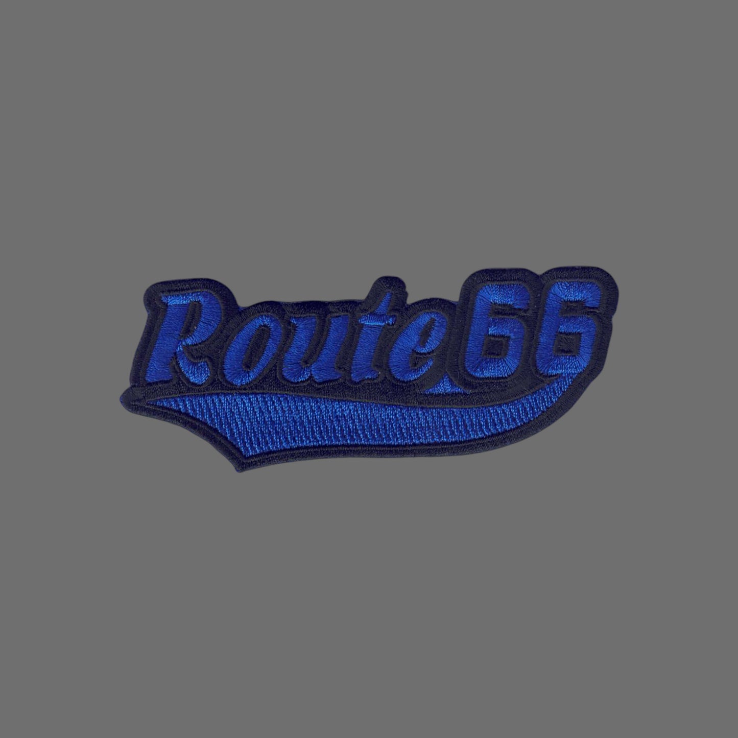 Route 66 Text Blue Black Patch - 7467-11-01