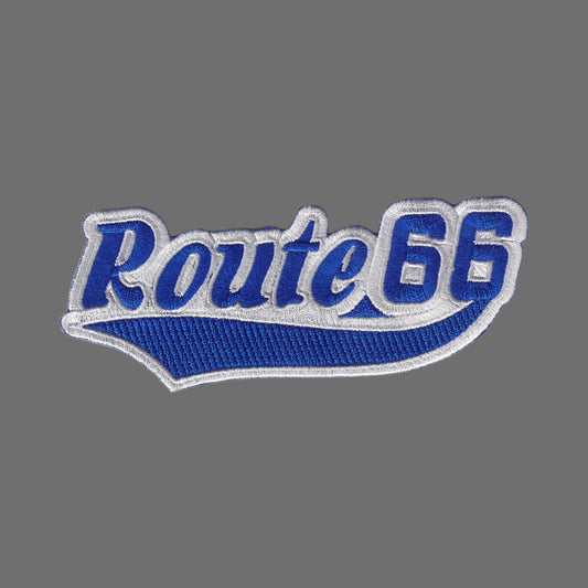 Route 66 Script Text Blue Gray Patch - 7467-11/58