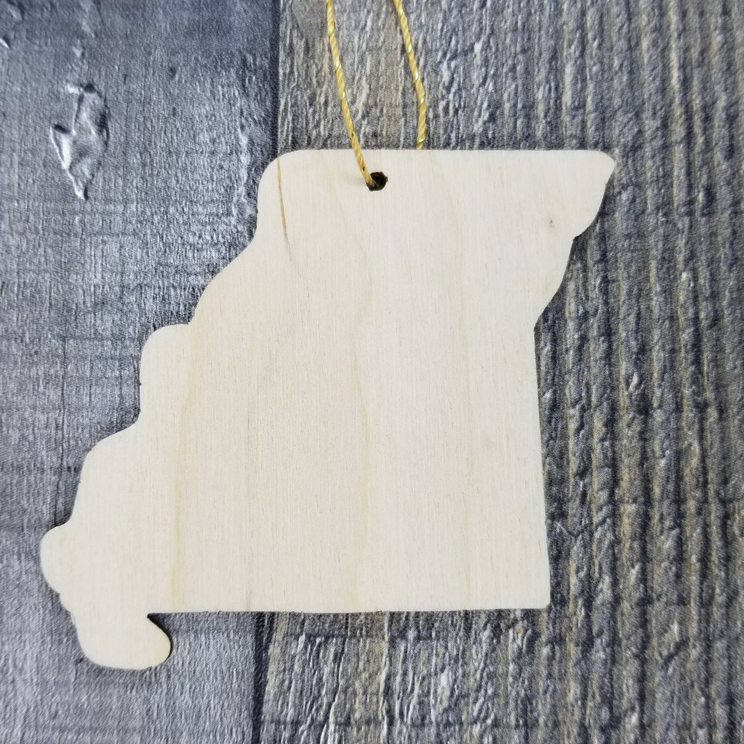 Missouri Wood Ornament -  MO State Shape with State Motto - Handmade Wood Ornament Made in USA Christmas Decor