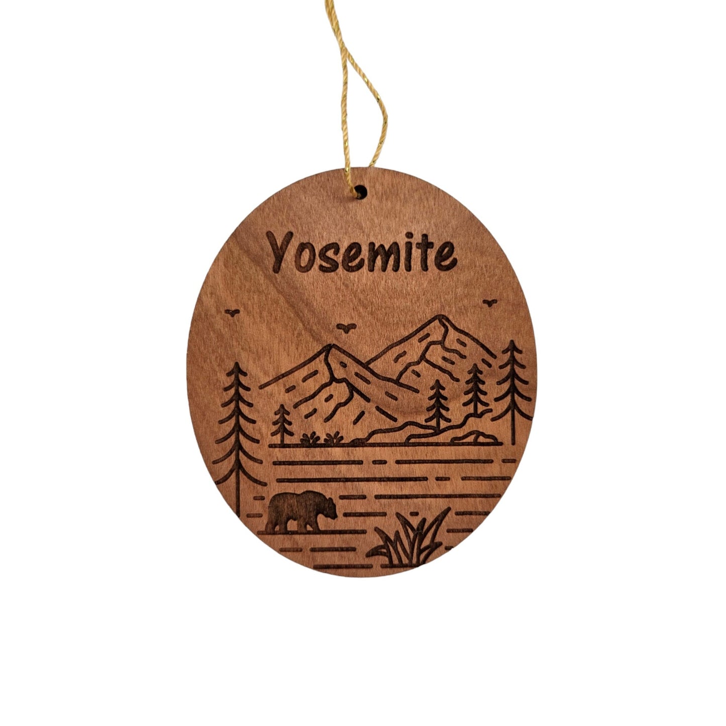 Wholesale Yosemite National Park Wood Ornament Mountains Trees Bear Souvenir Made in USA