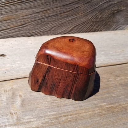 Wood Ring Box Redwood Rustic Handmade California #637 Storage Live Edge Mini Birthday Gift Christmas Gift Mother's Day Gift