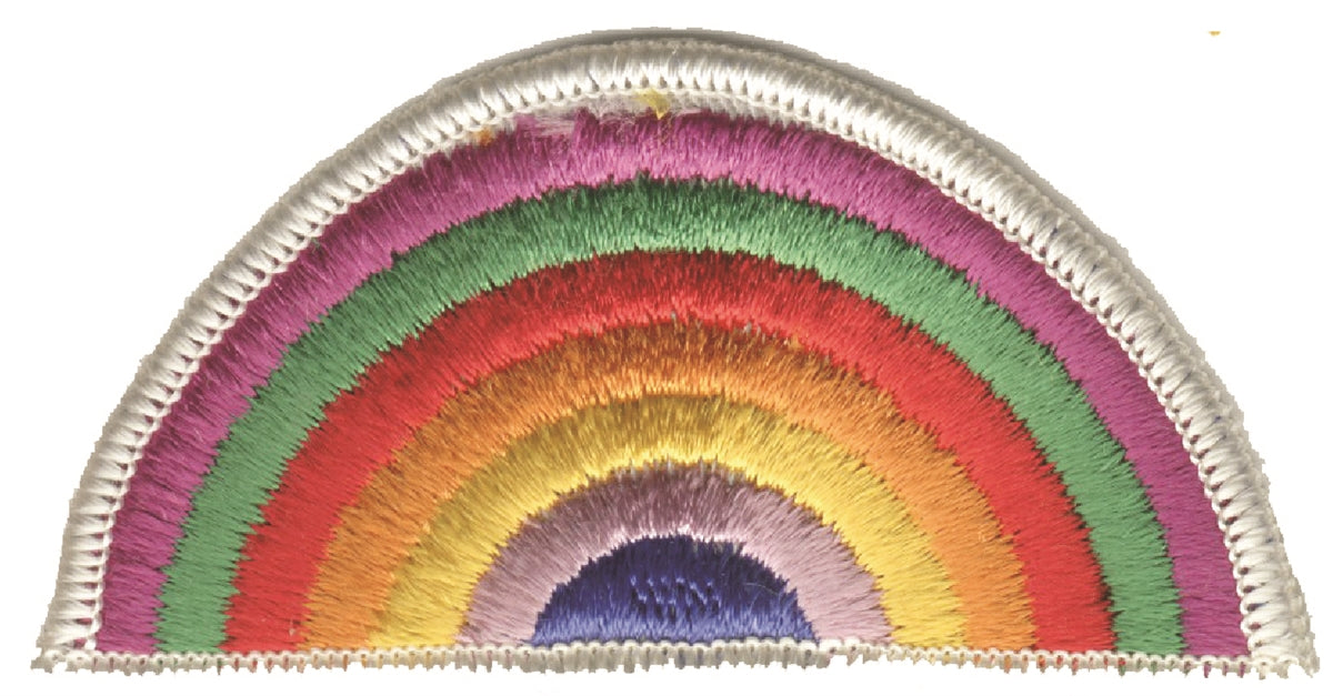 rainbow sew on embroidered patch.