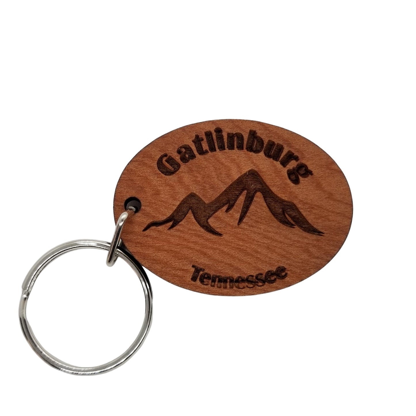 Wholesale Gatlinburg Keychain Tennessee Mountains Handmade Wood Keyring Souvenir TN Smoky Mountains Smokies