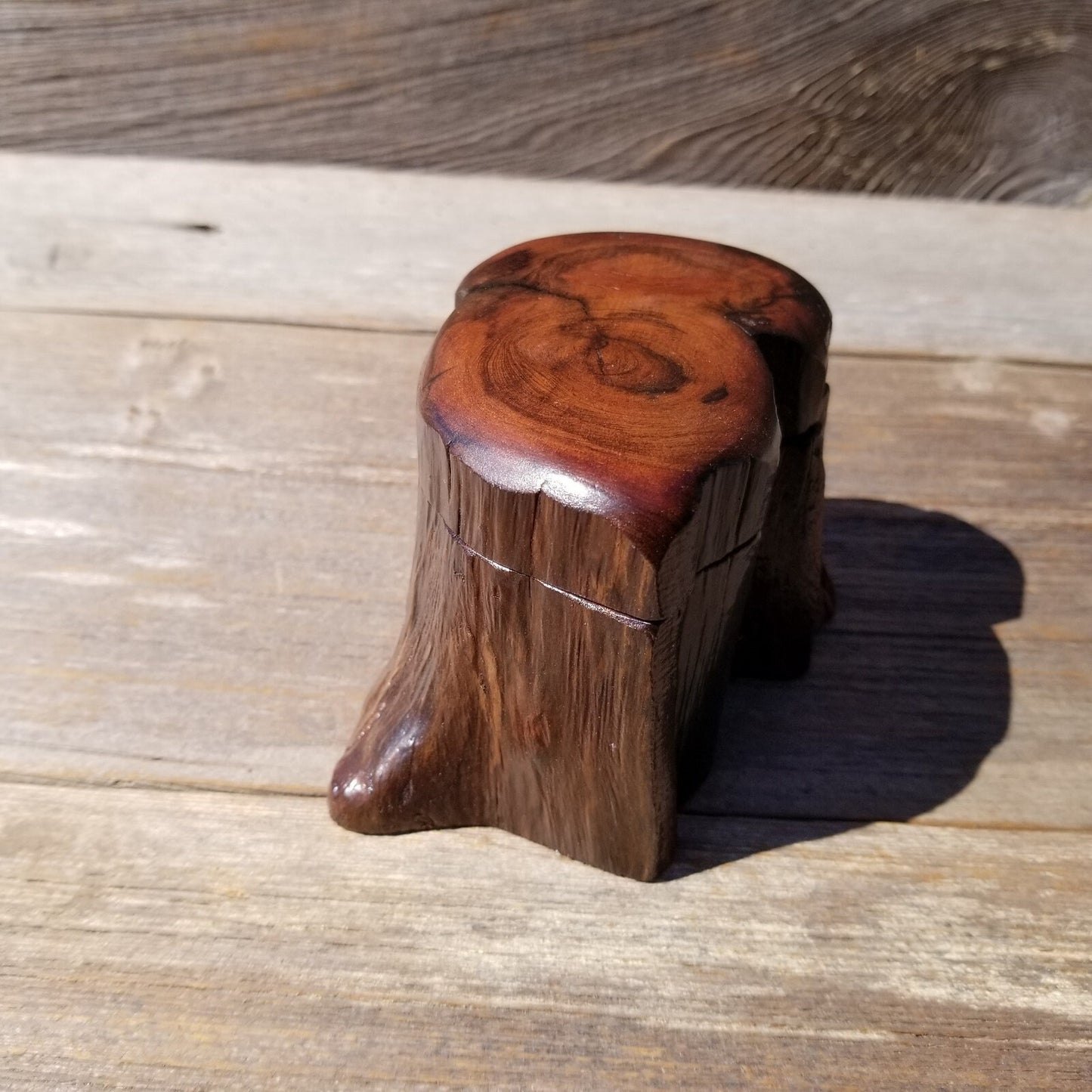 Wood Ring Box Redwood Rustic Handmade California #515 Storage Live Edge Mini Birthday Gift Christmas Gift Mother's Day Gift