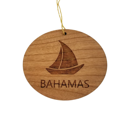 Bahamas Ornament - Handmade Wood Ornament - Souvenir Sailing Sailboat - Christmas Ornament 3 Inch