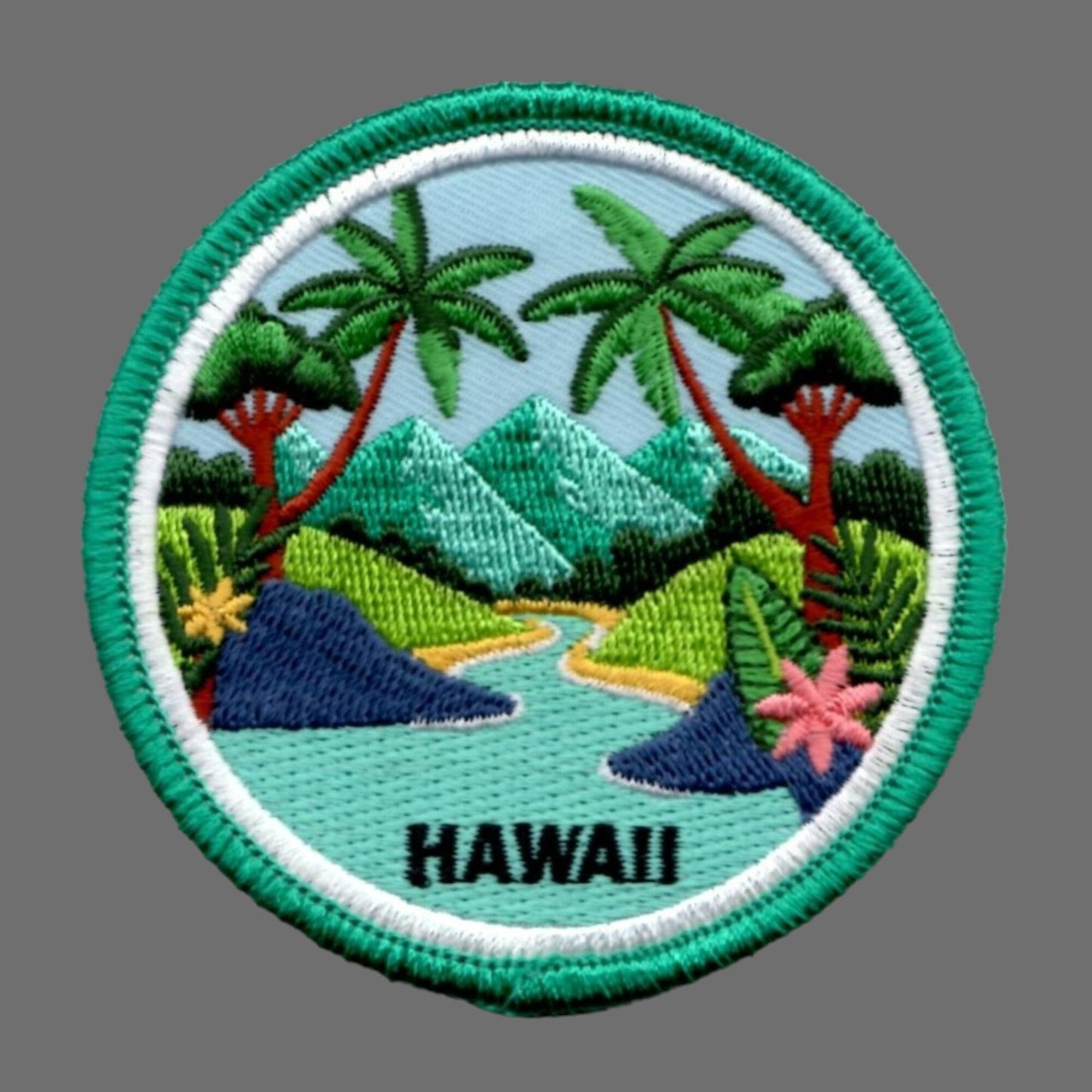 Hawaii Patch – HI Travel Gift – Iron On Hawaii Embellishment Applique Badge Emblem 3 Inch