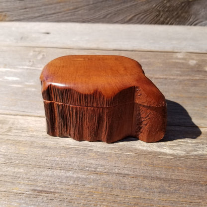 Wood Ring Box Redwood Rustic Handmade California #524 Storage Live Edge Mini Birthday Gift Christmas Gift Mother's Day Gift