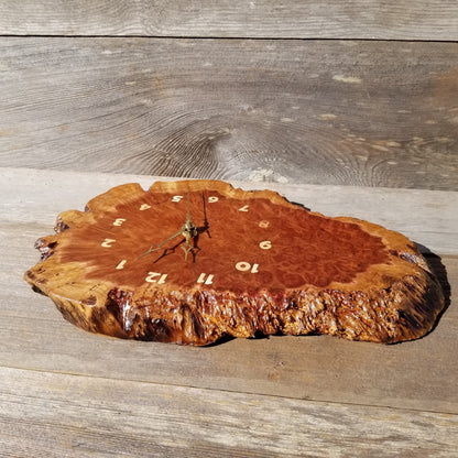 Wood Wall Clock Redwood Clock Handmade Wall Hanging Rustic Wedding Gift Burl Live Edge #554 Anniversary Small Mini