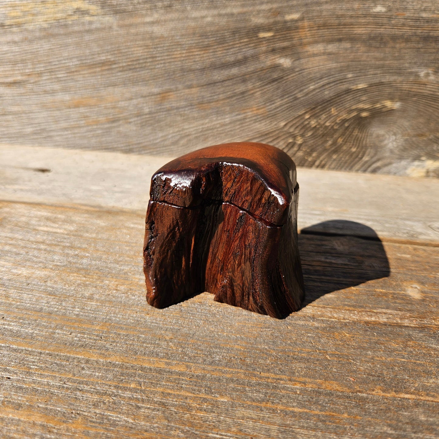 Wood Ring Box Redwood Rustic Handmade California #667 Storage Live Edge Mini Birthday Gift Christmas Gift Mother's Day Gift