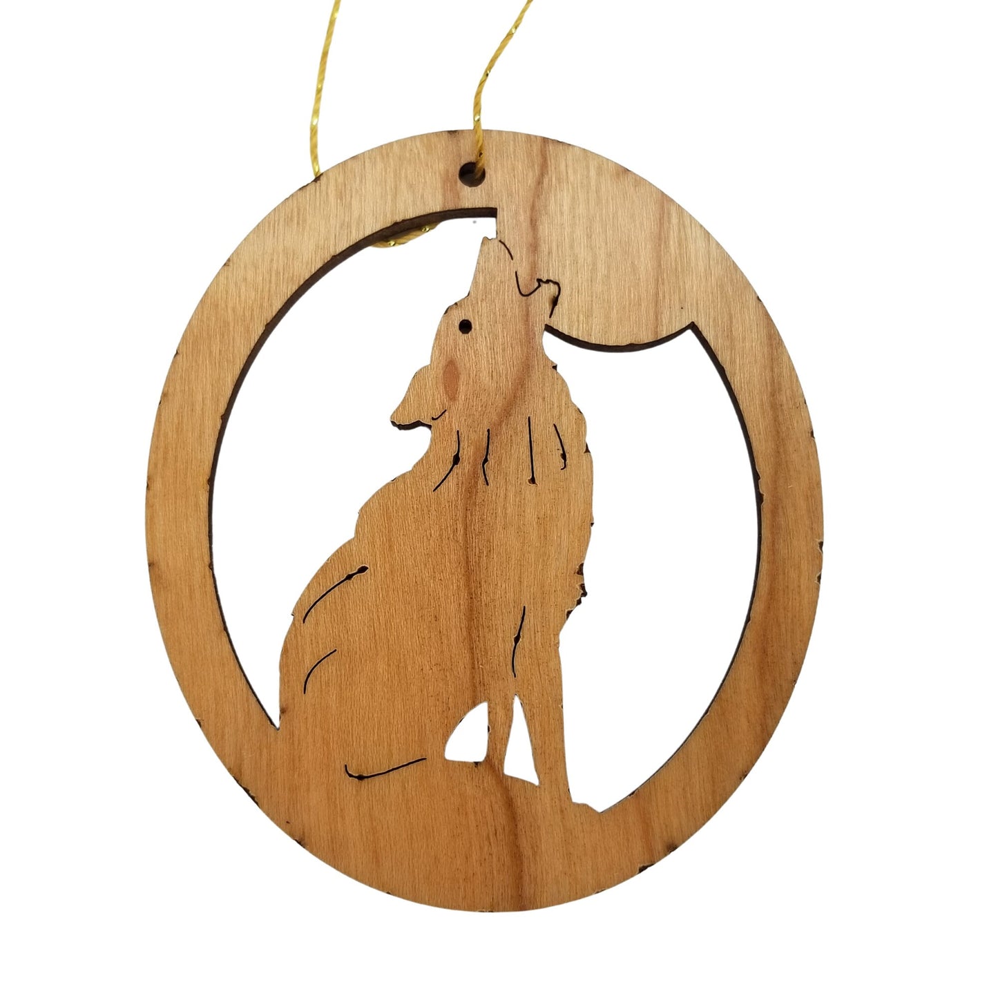 Wholesale Yellowstone National Park Ornament Howling Wolf Moon Handmade Wood Souvenir