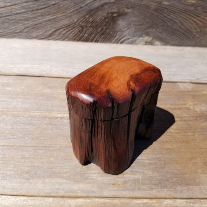 Wood Ring Box Redwood Rustic Handmade California Storage Live Edge Mini #619 Birthday Gift Christmas Gift Mother's Day Gift