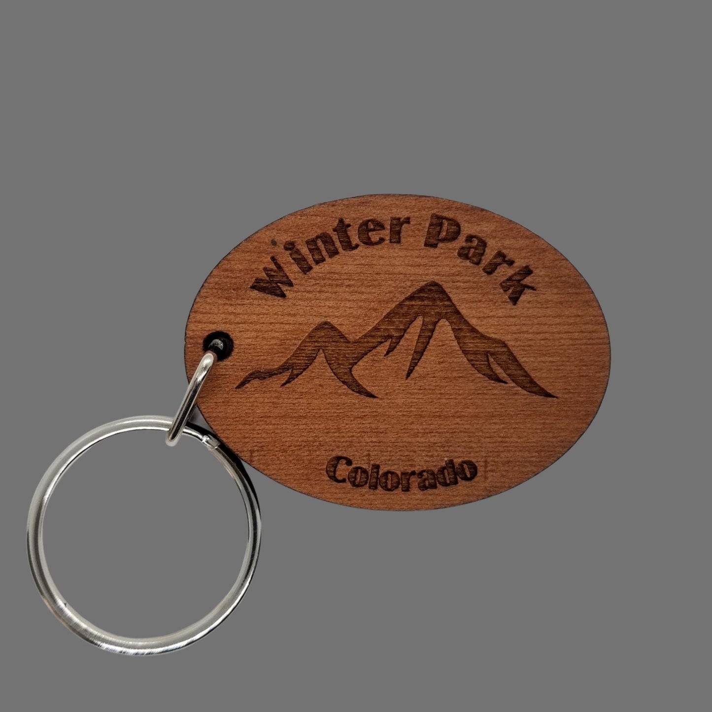 Wholesale Winter Park Keychain Colorado Mountains Handmade Wood Keyring Souvenir CO Ski Resort Skiing